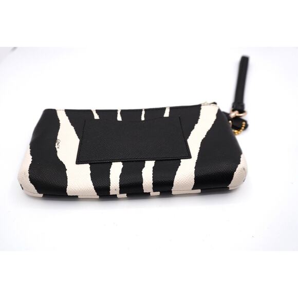 Coach Zebra Striped Wallet Clutch with Pouch, Black & Off White, Sz: OS, 38-16 - Picture 3 of 8
